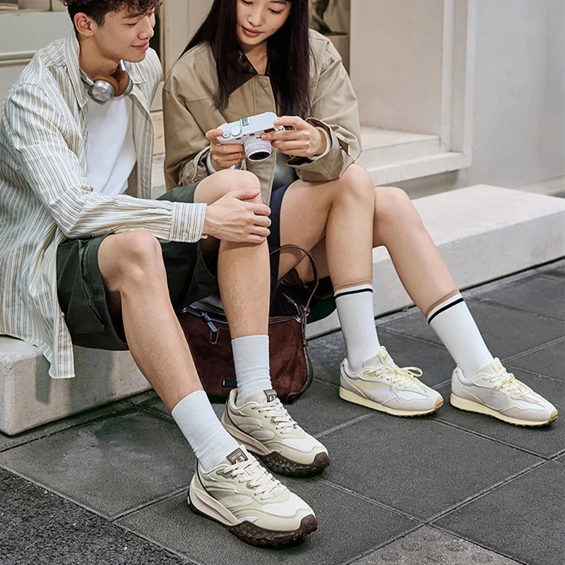 Sepatu Jalan Pria Biskuit 361 Derajat Sol Datar Nyaman Bernapas Komuter Uniseks Desain Minimalis Sepatu Pria 672616773