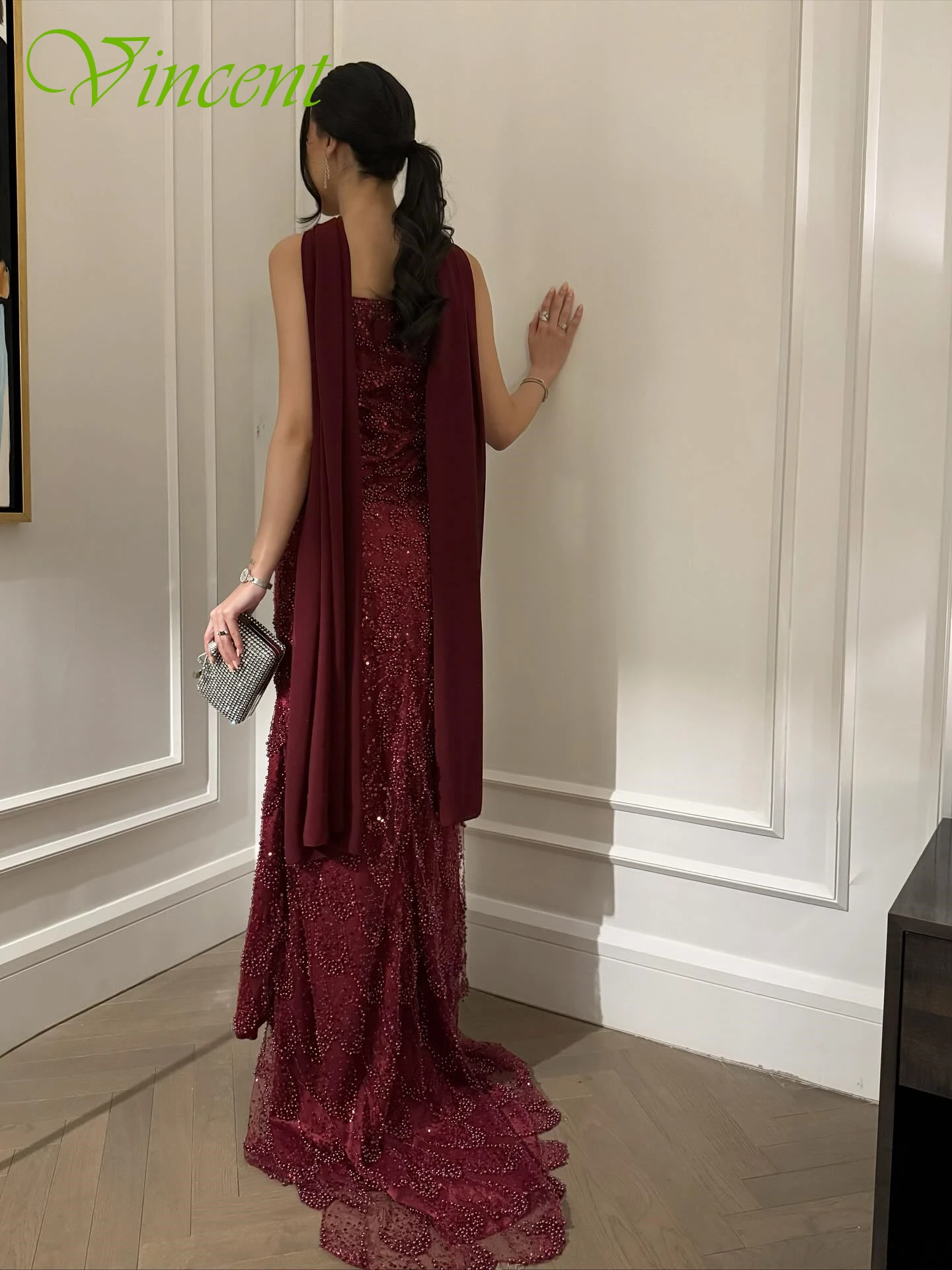 Abito da sera formale classico senza maniche dritto personalizzato senza spalline Abito da ballo di moda elegante e delicato su misura