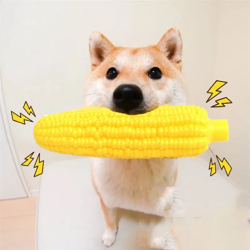 

Wholesale Indestructible Safe Non-Toxic Clean Teeth Dog Chew Toys Squeaky Pet Sound Toys Simulation Corn Dog Toys