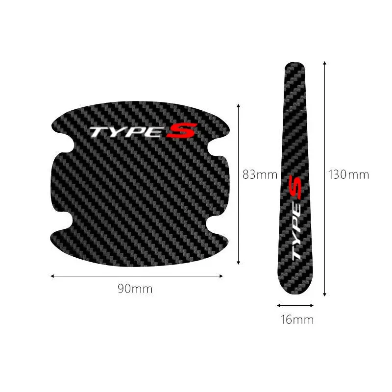 Car Door Handle Edge Scratches Protector Strip Stickers for Honda TypeR TypeS Logo Accord Civic Odyssey Auto Exterior Decoration