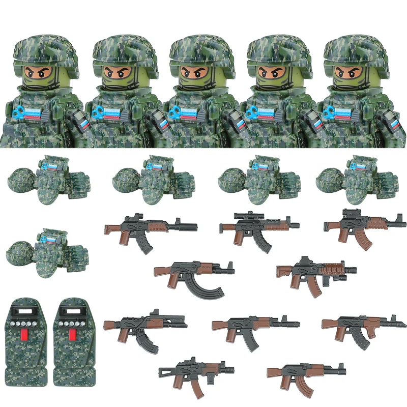 

City Army Figures Building Blocks US Special Forces Assault Unit SWAT Soldier Military Weapon Kit Rifle Armor Helmet Blocks Toy