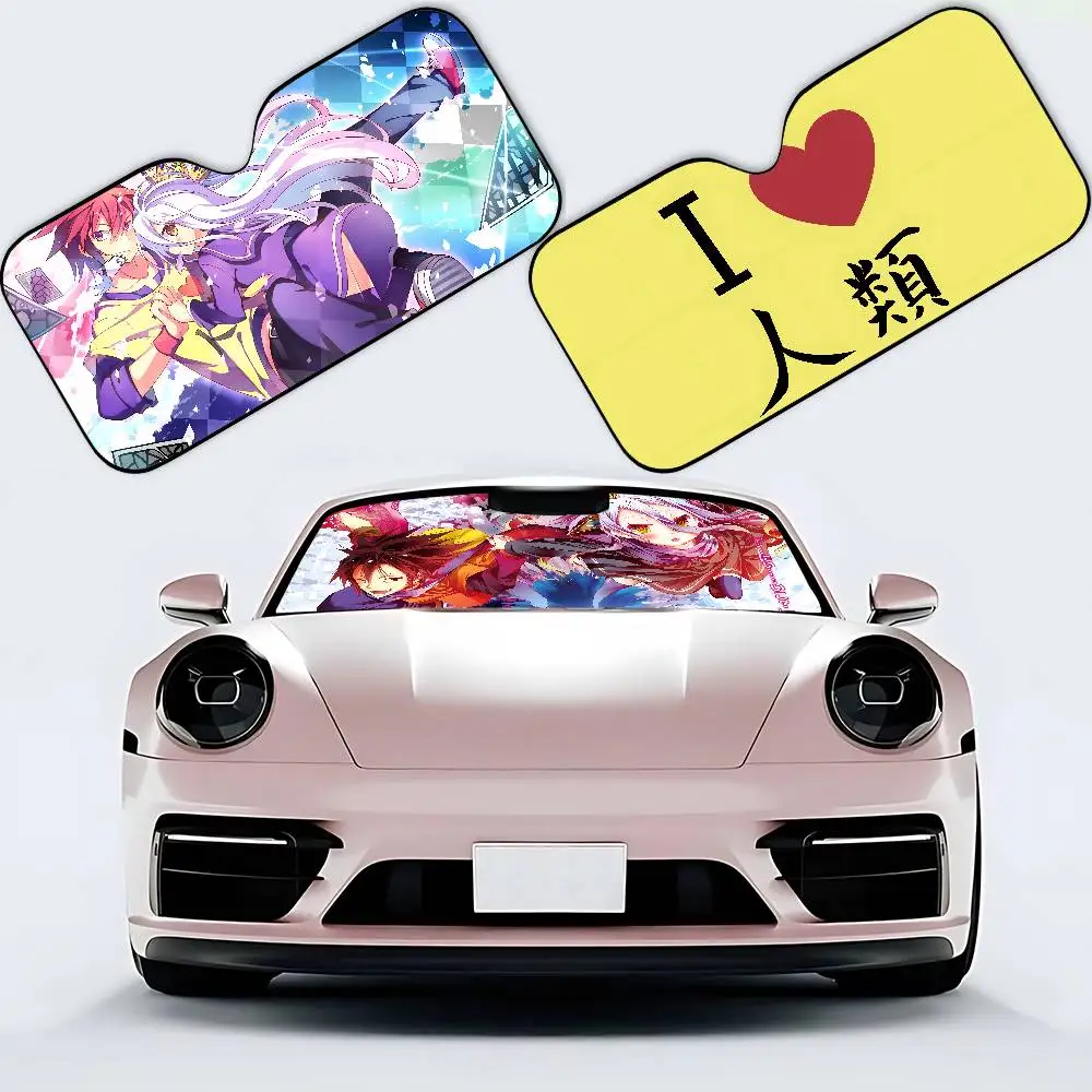 لا لعبة لا حياة أنيمي سيارة ظلة سيارة ظلة يغطي غطاء الزجاج الأمامي العالمي للطي قناع #3