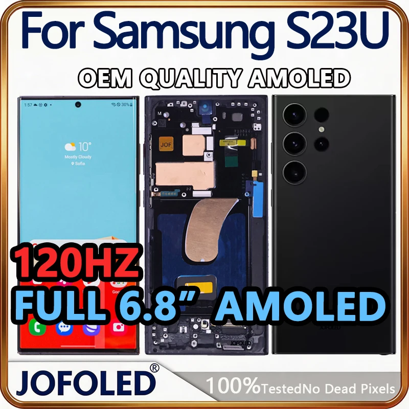 6.8' 120Hz AMOLED For Samsung Galaxy Pantall S23 Ultra LCD with Frame S921B S918U Display Assembly Touch Screen Digitizer