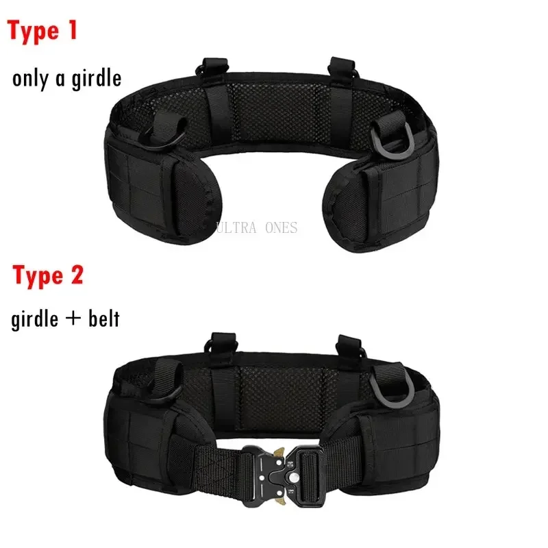 Tactical Padded Belt Airsoft Shooting Combat Molle Soft Belts Military Training Hunting Climbing Breathable Adjustbale Waistband