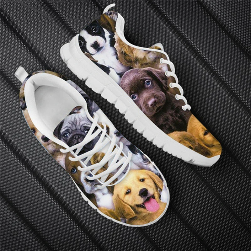 Fashion Running Jogging Shoes For Women Sneakers 2025 Dog Cat 3D Print Ladies Casual Shoes Breathable Mesh Flats Summer Lace-up