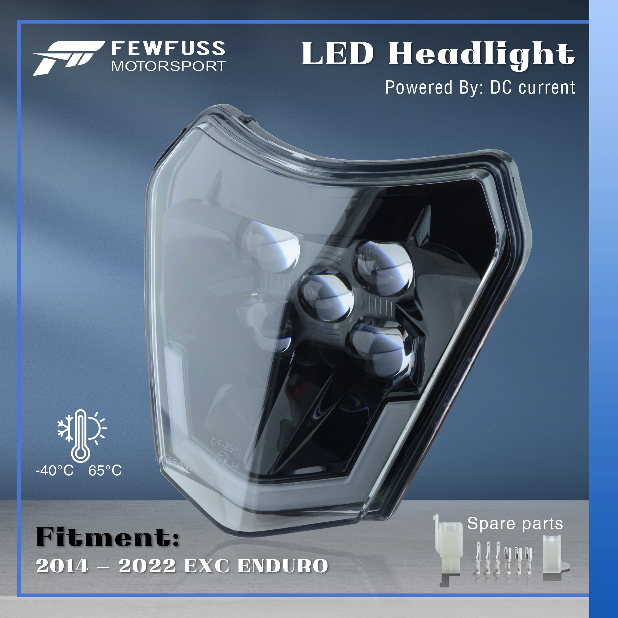 FEWFUSS รถจักรยานยนต์ไฟหน้าไฟหน้า Supermoto Fairing สำหรับ KTM EXC SXF MX Dirt Bike Enduro