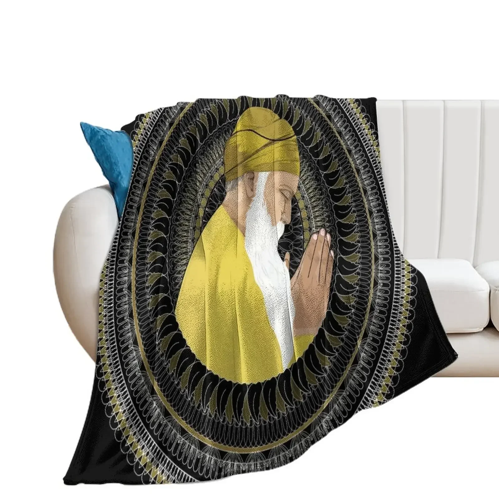 Waheguru Guru Nanak Dev Ji Mandala - SimmyGhatt Throw Blanket Multi-Purpose For Decorative Sofa bed plaid Thermal Blankets