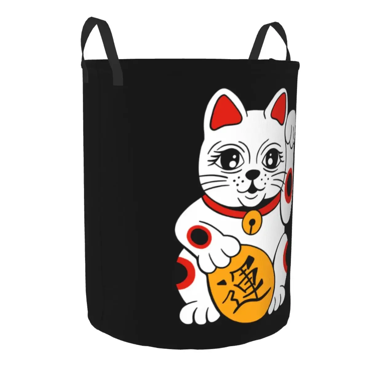 Japanese Maneki Neko Waving Lucky Cat Laundry Hamper Large Clothes Storage Basket Toys Bin Organizer for Kids