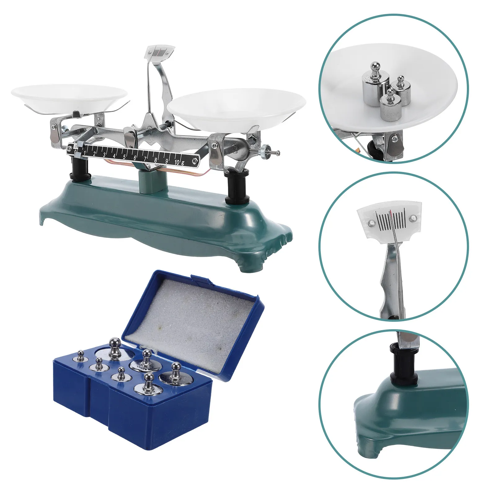 

Precision Mechanical Experiment Balance Scale 500G 0.5g Pan Balance Calibration Weights Classroom Laboratory Scientific Teaching