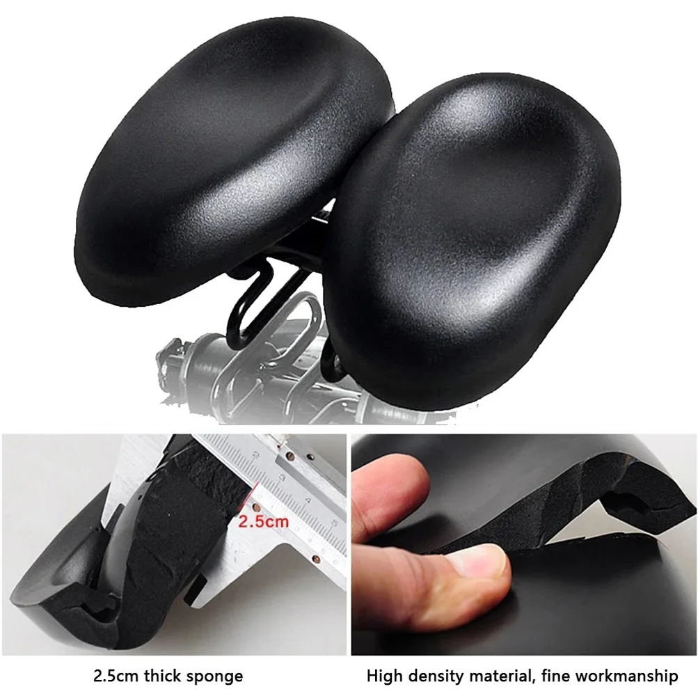 Two-Seat Bicycle Cushion, Comfortable Dual Padded, Multi-Function Replacement, Sports, Noseless, Easy Install, Bike Saddles Pad