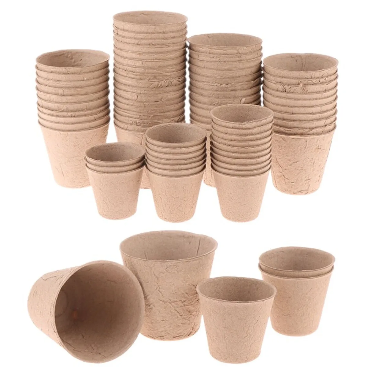 20/50PCS Garden 6/8CM Paper Nursery Pots With 20 Plant Label Round Biodegradable Seedlings Flower Pot Garden Cultivation Cup