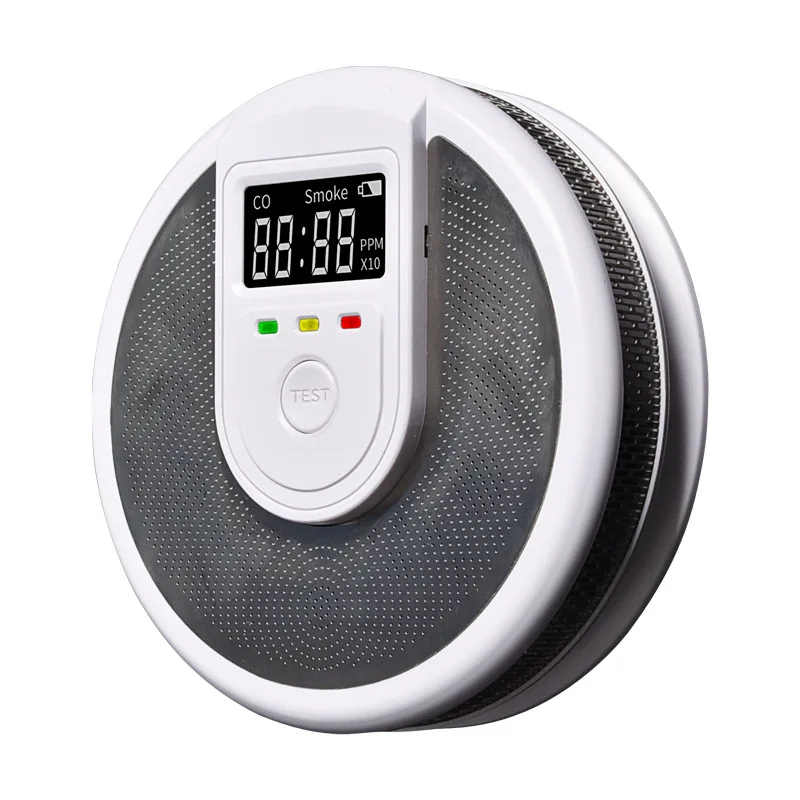 Composite Independent Type CO Smoke Alarm Fire Protection Smoke Detector 2 in 1 Carbon Monoxide Sensor for Home Hotel School