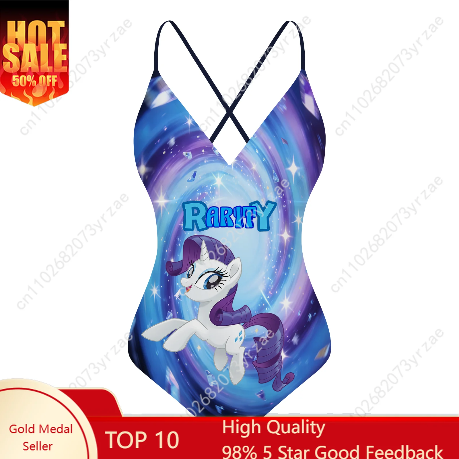 

Rarity V-neck Halter Back Swimsuits Womens Bathing Suit My Little Pony Friendship Is Magic Sexy Bikini Custom Swimsuit