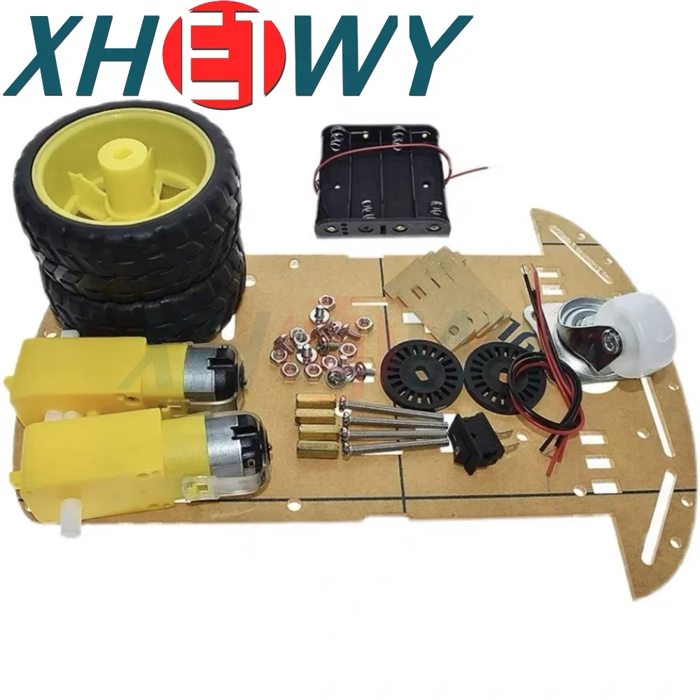 DIY intelligent car chassis/tracking car/robot/speed measurement/battery box delivery 2/4WD car