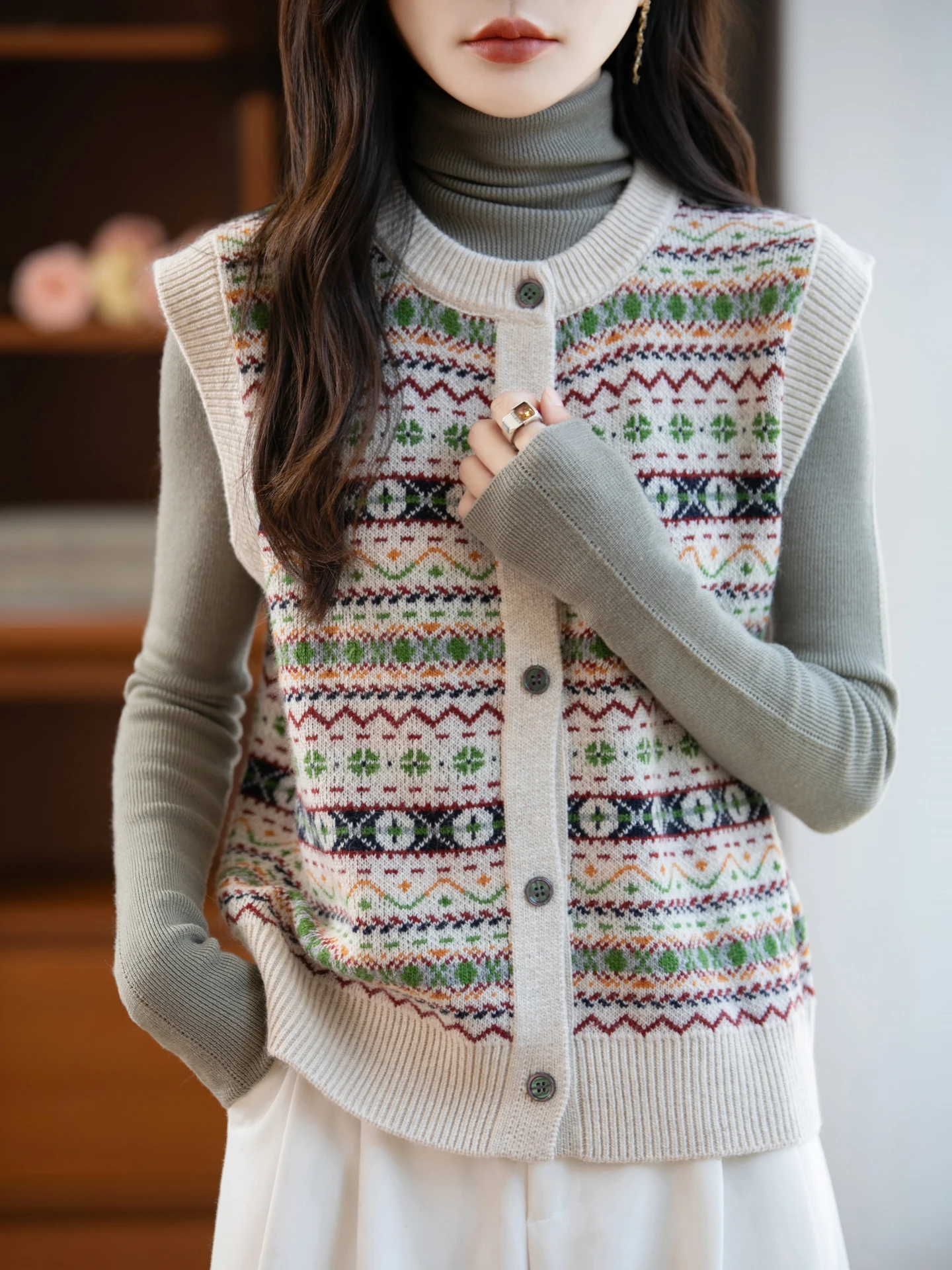 

Новый толстый осенне-зимний женский свитер, жилет, свободная одежда без рукавов, топы, вязаный кардиган из мериносовой шерсти в стиле ретро, женская верхняя одежда