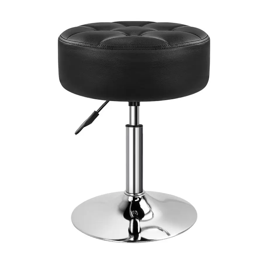 

Круглый табурет-пуф из ПУ кожи 4,9 дюйма, утолщенный, вращающийся, с регулировкой высоты, для макияжа, для спальни, гостиной, СПА-салона