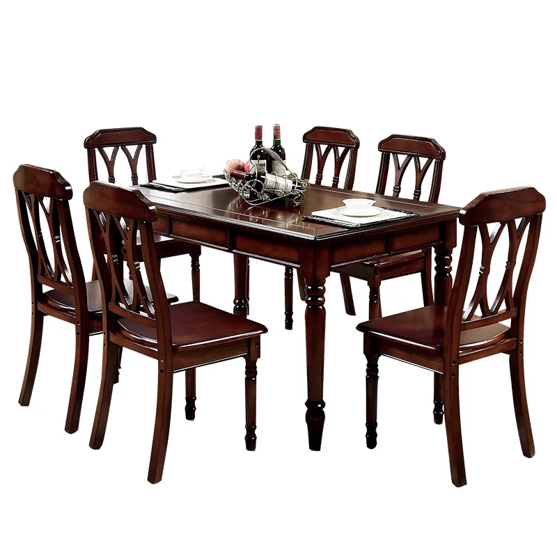 Classic Restaurant Banquet Hand Crafted Traditional Full Carved Square Solid Wooden Dinning Dining Table And Chair Sets