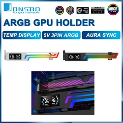 Power Train Z-X6 ARGB Graphics Card Bracket Temperature Display Adjustable Height AURA SYNC Computer Graphics Card VGA Holder