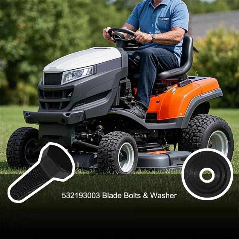 ABDJ-pièces de tondeuse à gazon 4 pièces boulon de lame et rondelle pour tondeuse artisanale/boulon de lame de tracteur avec rondelle à ventouses 532193003