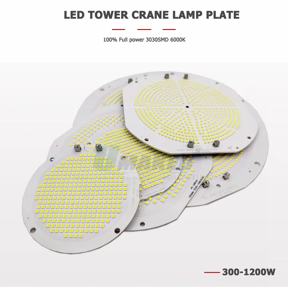 Proiettore a LED 300W 400W 600W 800W 1000W Lampada per gru a torre da costruzione PCB DC70-85V 25Serie Luce per esterni ad alta baia Sostituisci