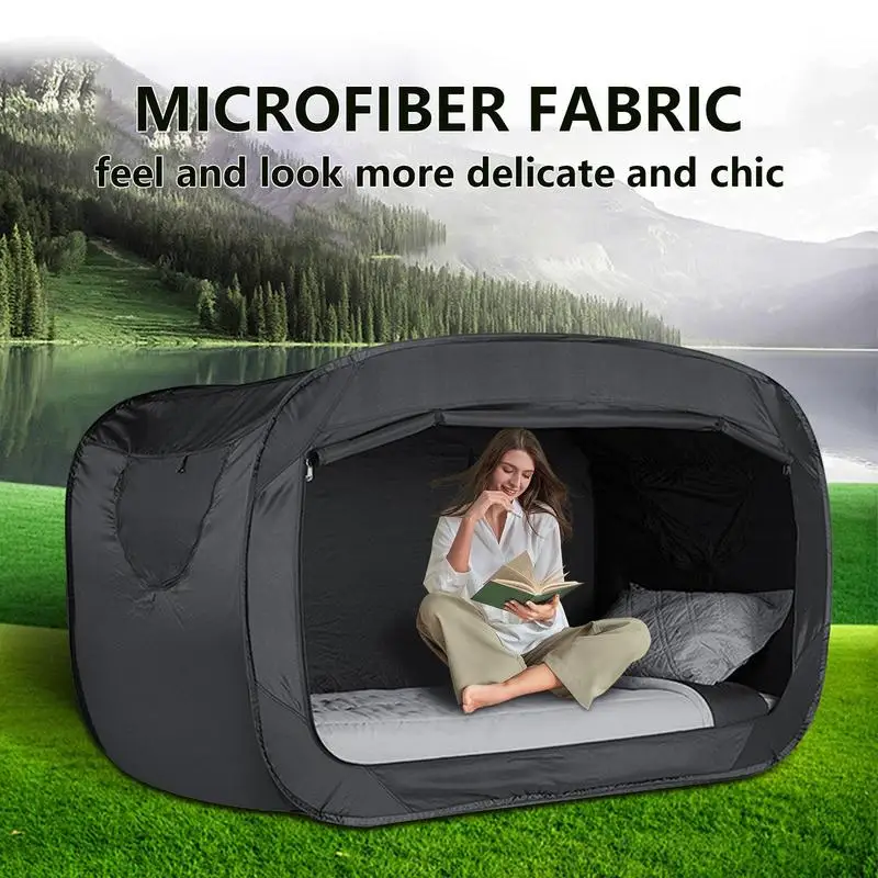 Imagem -05 - Folding Dormir Tenda Cama para Adultos Interior e Exterior Camping Privacy Space Bed Canopy