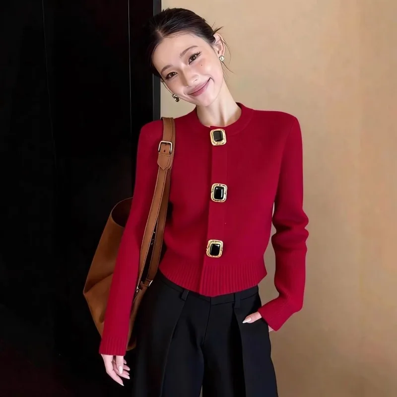 

Blouse Knitwear Cardigan Women's Autumn/Winter Socialite Elegance New Designer Fashion Casual Niche Versatile Luxury High-end