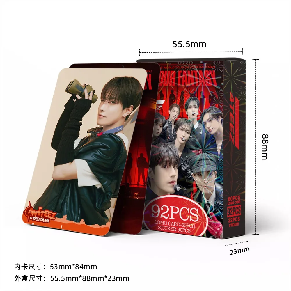 92 قطعة من بطاقات وملصقات Kpop ATEEZ Lomo جولة حول العالم في بطاقات الصور الخيالية الخاصة بك ATEEZ بطاقات بريدية #5