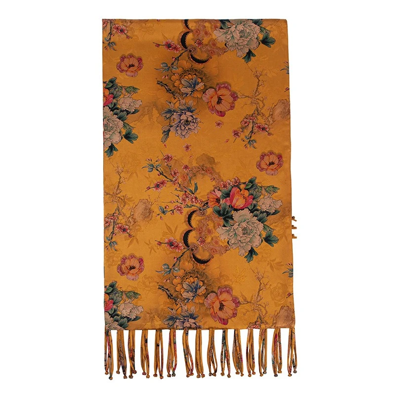 

Premium 100% Mulberry Silk Scarf Fragrant Cloud Yarn Button Scarf Shawl