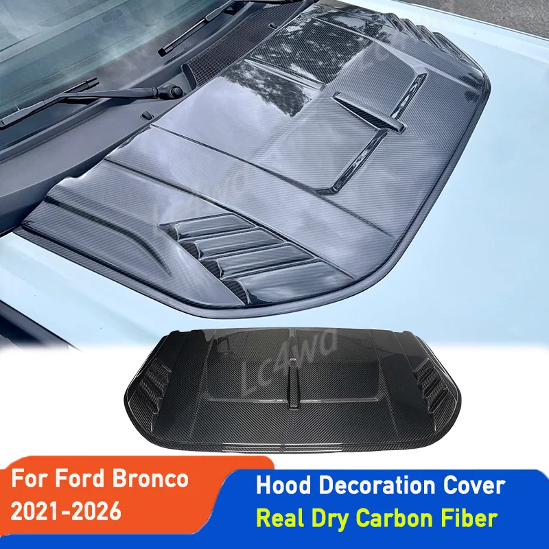 

LC4WD 4x4 Exterior Accessories Real Dry Carbon Fiber Engine Hood Scoop Air Vent Bonnet Cover For Ford Bronco 2021-2026