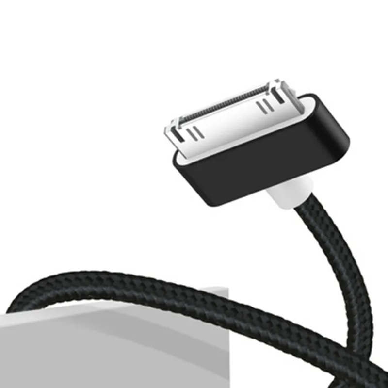 Fast Charging Cable for iPhone 4 4s iPad 2 3 iPod 30 Pin Nylon Braided Wire Metal Plug Data Transfer Sync USB Charger adapter