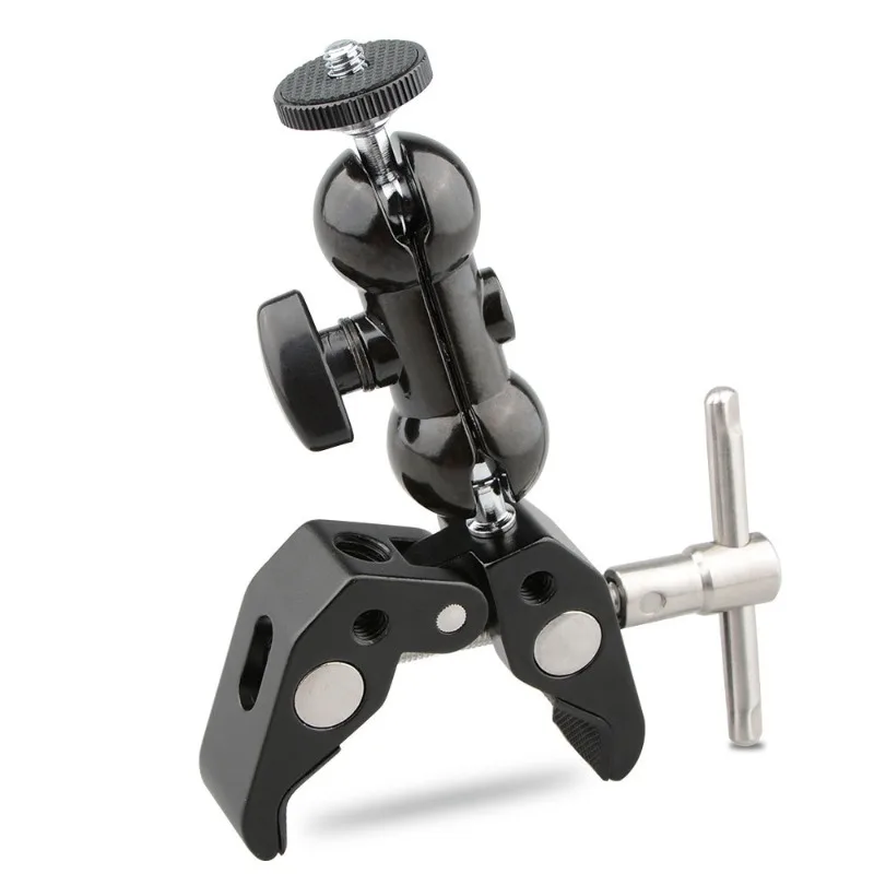 

Large crab claws with mini ball head 360 ° rotating pipe clamp SLR camera