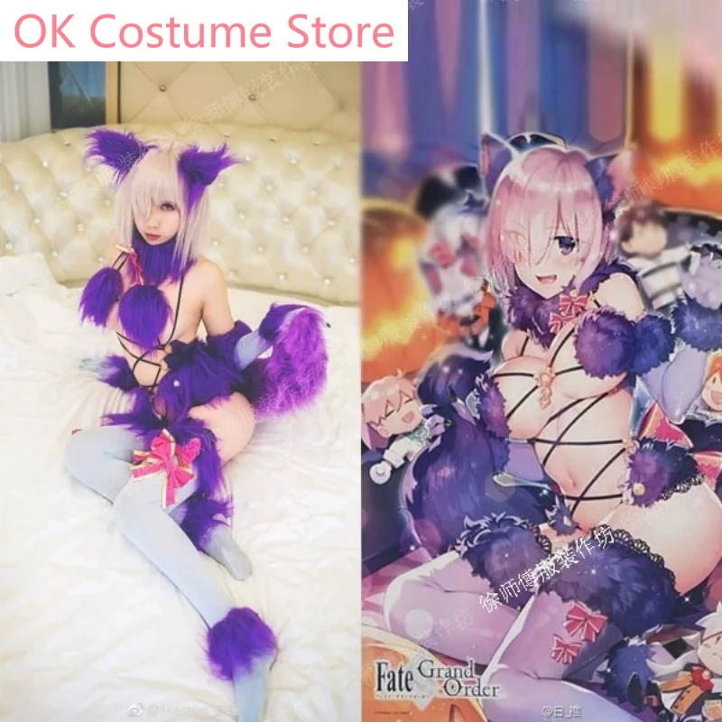 [Customize]+Ears+Tail+Socks COSLEE Anime Fate Matthew / Jeanne Fury Fox Halloween Cosplay Costume For Women Outfit New