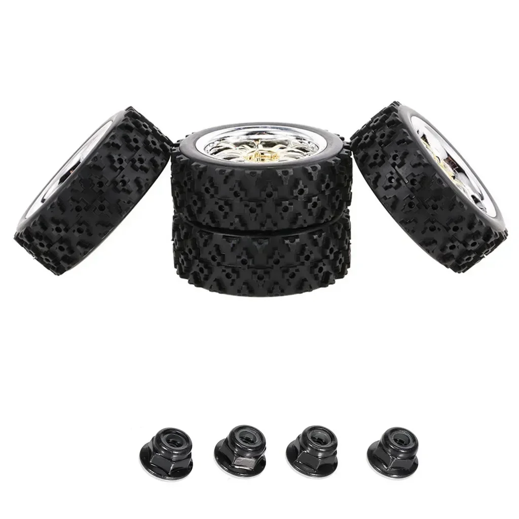 4 Piezas de Llantas y Rines de 65 mm 1/10 para Carretera, con Cubo Hexagonal de 12 mm para Redcat HPI Tamiya Exceed RC Touring Car HSP 144001 94123 94122 CS