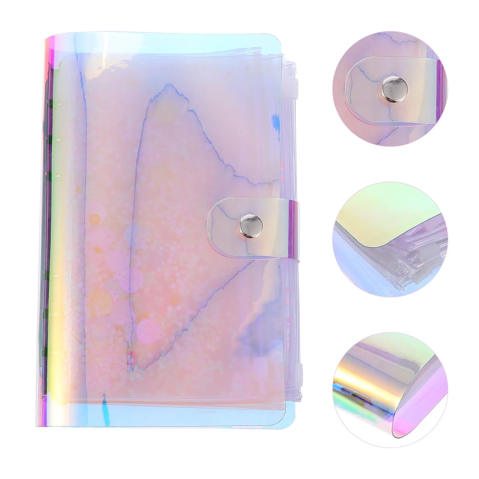 

12Pcs A6 PVC Notepad Binder 6 Ring Organizer Binder Pockets Budget Refillable Planner PVC Notepad Planner