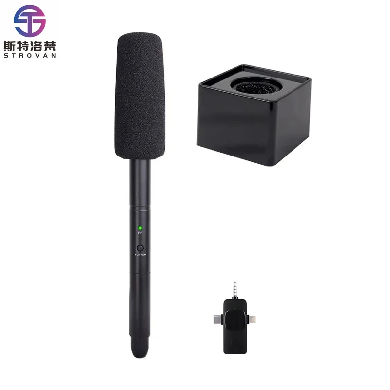 

Wireless Interview Microphone Mobile SLR Dedicated to NewsReporters Outdoor Street Noise Cancelling Cordless Microphone