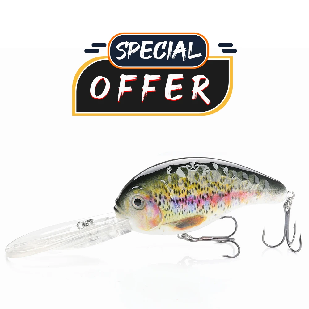 GOBASS Special Offer Limited 70mm 34g Crankbait Fishing Lure For Pike Sinking Wobblers