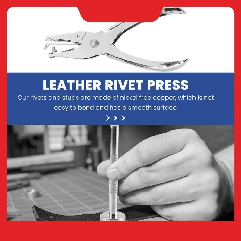 Rivets For Leather, 300 Sets Double Cap Rivets 3 Sizes 3 Colors And 4 Fixing Tools DIY Leather Craft Clothes Boots Bags