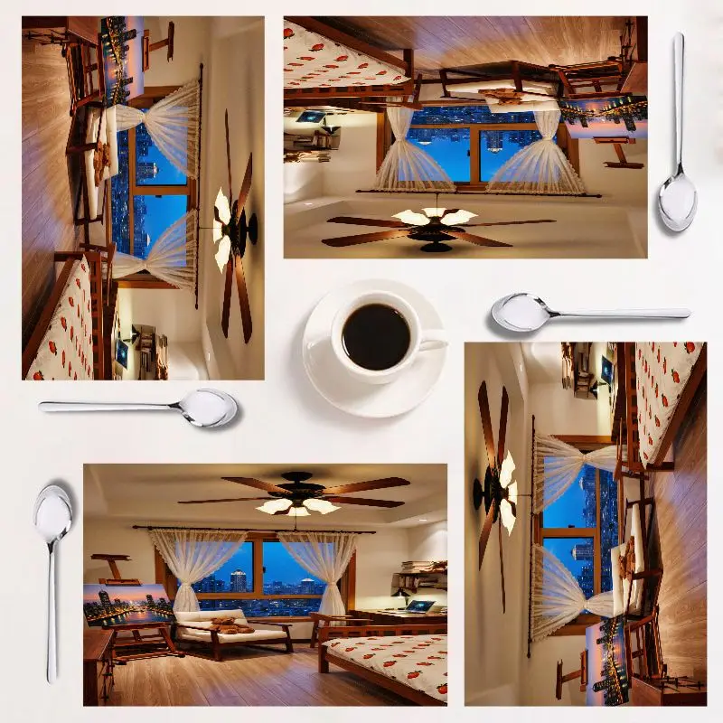 

4-piece rectangular placemat set, trendy style, easy to clean, perfect for kitchen decor, 12×18 inches, ideal for holidays.