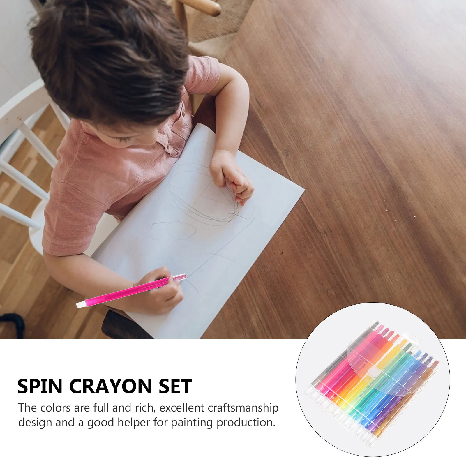 

12Pcs Rotating Crayons Set 12 Colors Colored Crayons Pens 's Painting Stationery Artistic Drawing Tools for School