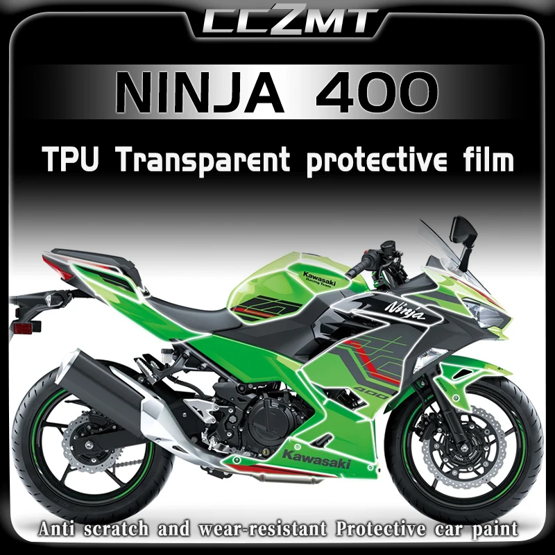 

For Kawasaki NINJA400 ninja400 Ninja400 invisible car film paint TPU transparent protective fuel tank film accessories