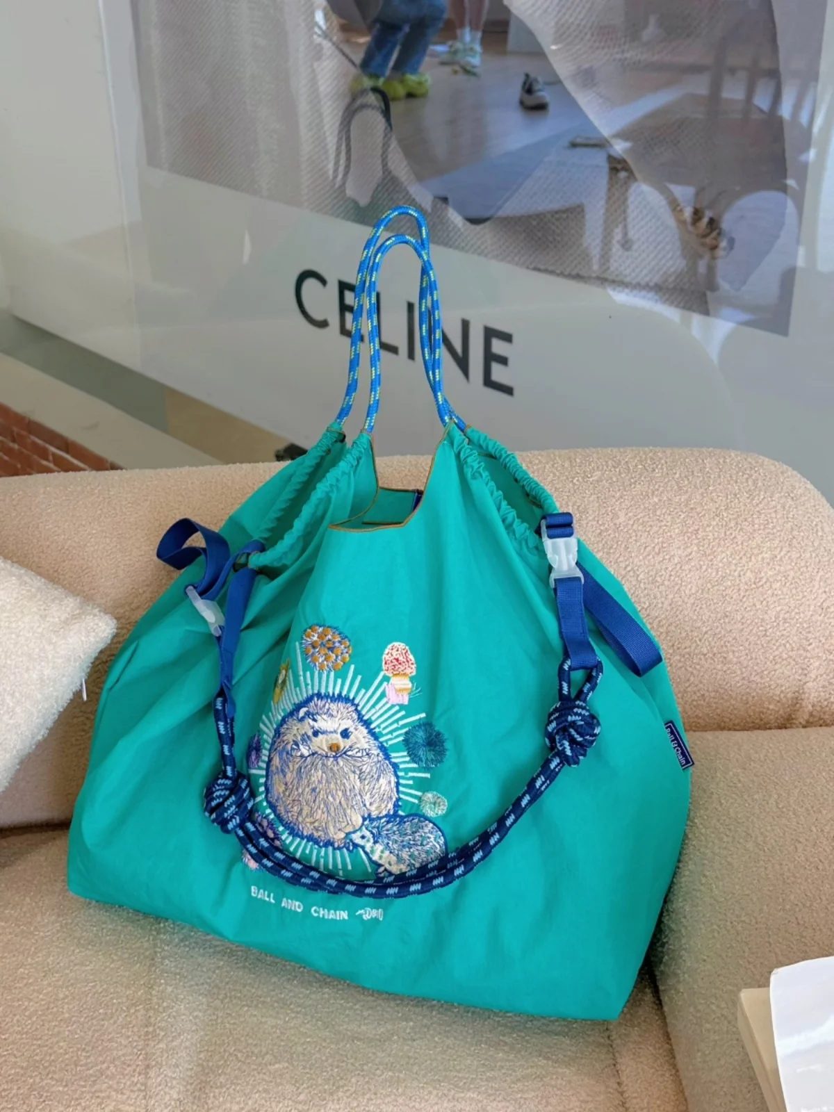 

Eco-Friendly Embroidered H Tote Bag Nylon op Bag Handbag Versatile Spring Summer Faion Canvas Bag for Youth