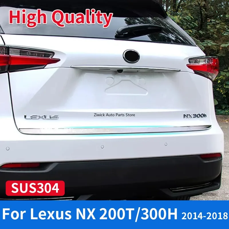 High Quality Stainless Steel Chrome Car Styling External Accessories Tuning Lower Rear Gate Trim for Lexus NX200T / NX300H 14-18 view 2