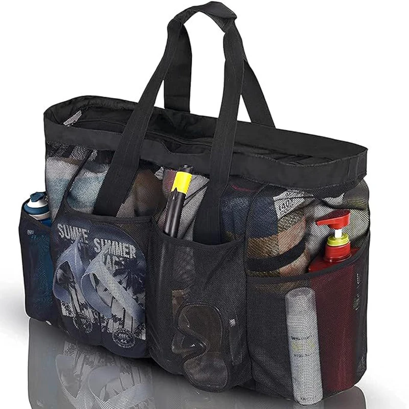 

Extra Large Beach Bag Mesh Beach Tote Bag Waterproof Portable Folding for Shopping Swimming Camping Handbag Swim Pool Bag Trip