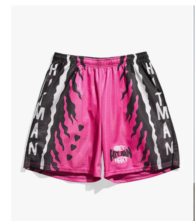 

2026 Men's Green Tribal Print Mesh Shorts Y2K Ultra Fast Drying Suitable for Daily and Training Wear Fashionable and Versatile