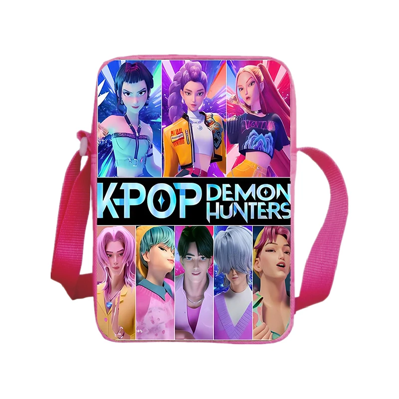 KPop شيطان الصيادين حقيبة كتف المرأة حقائب كروسبودي فتاة ثلاثية الأبعاد طباعة مربع حقيبة ساعي الهاتف المحمول الحقيبة هنتركس حقيبة يد هدية