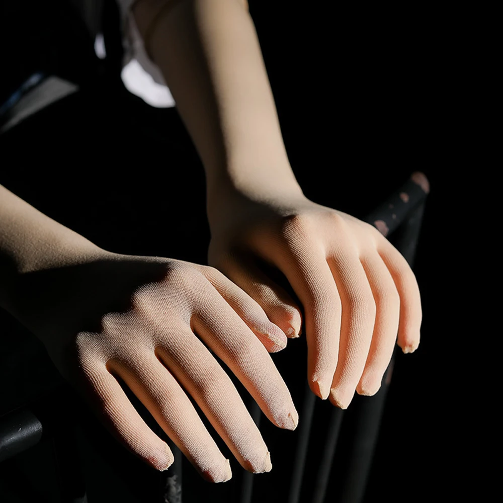 

Solid Color Clubwear Sunscreen Anti-UV Seamless Over Elbow Length Ultra-Thin Mittens Transparent Long Gloves