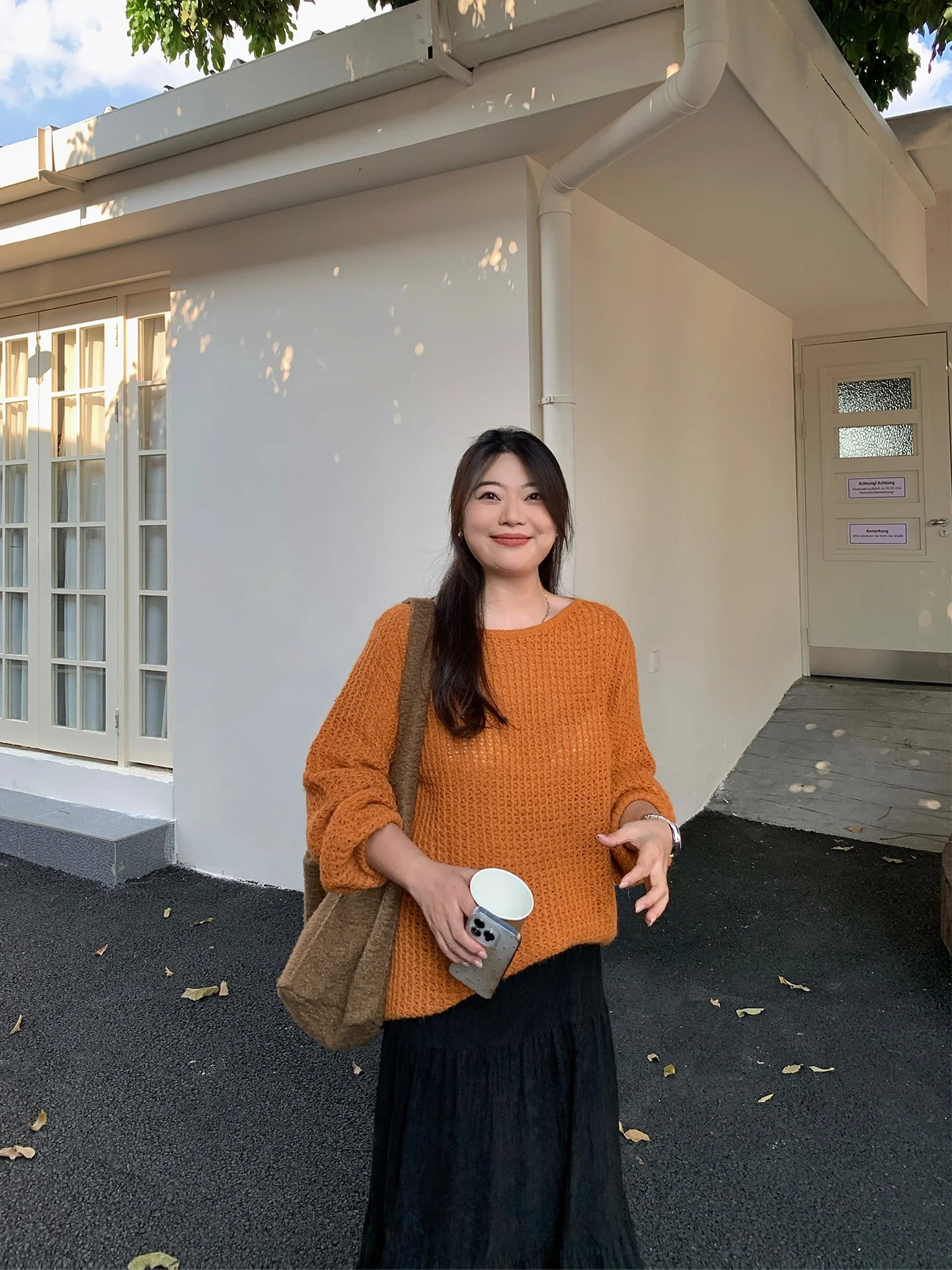 

Вязаный свитер Lin Da Hui с вырезами, женский, свободного кроя, с круглым вырезом, больших размеров, теплый, осенне-зимний, модный, с эффектом похудения