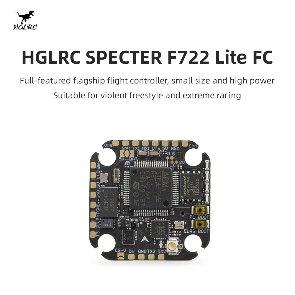 HGLRC SPECTER F722 Lite ICM42688 Giroscópio Integrado ELRS 2.4G Receptor Controlador de Voo