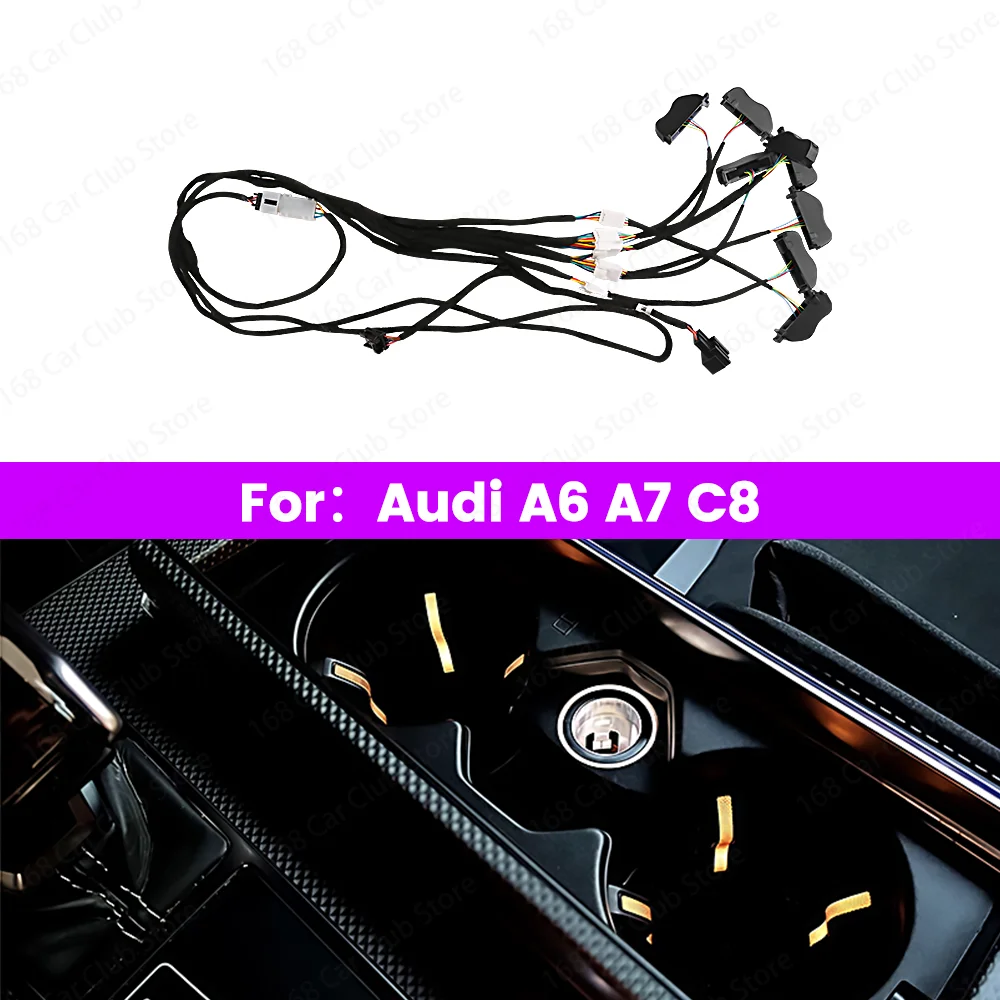 

Multi-color LED 32 color Decorative Lamp ambient light For Audi A6 C8 A7 A8 Q7 Q8 2019-2023 Car Central control water cup light