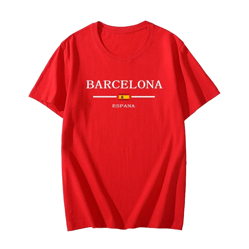 Barcelona Spain Hot Sale T-shirts High Quality Male Casual Sports Cotton Tees Home Outdoor Fashion Streetwear Cool Football Tops